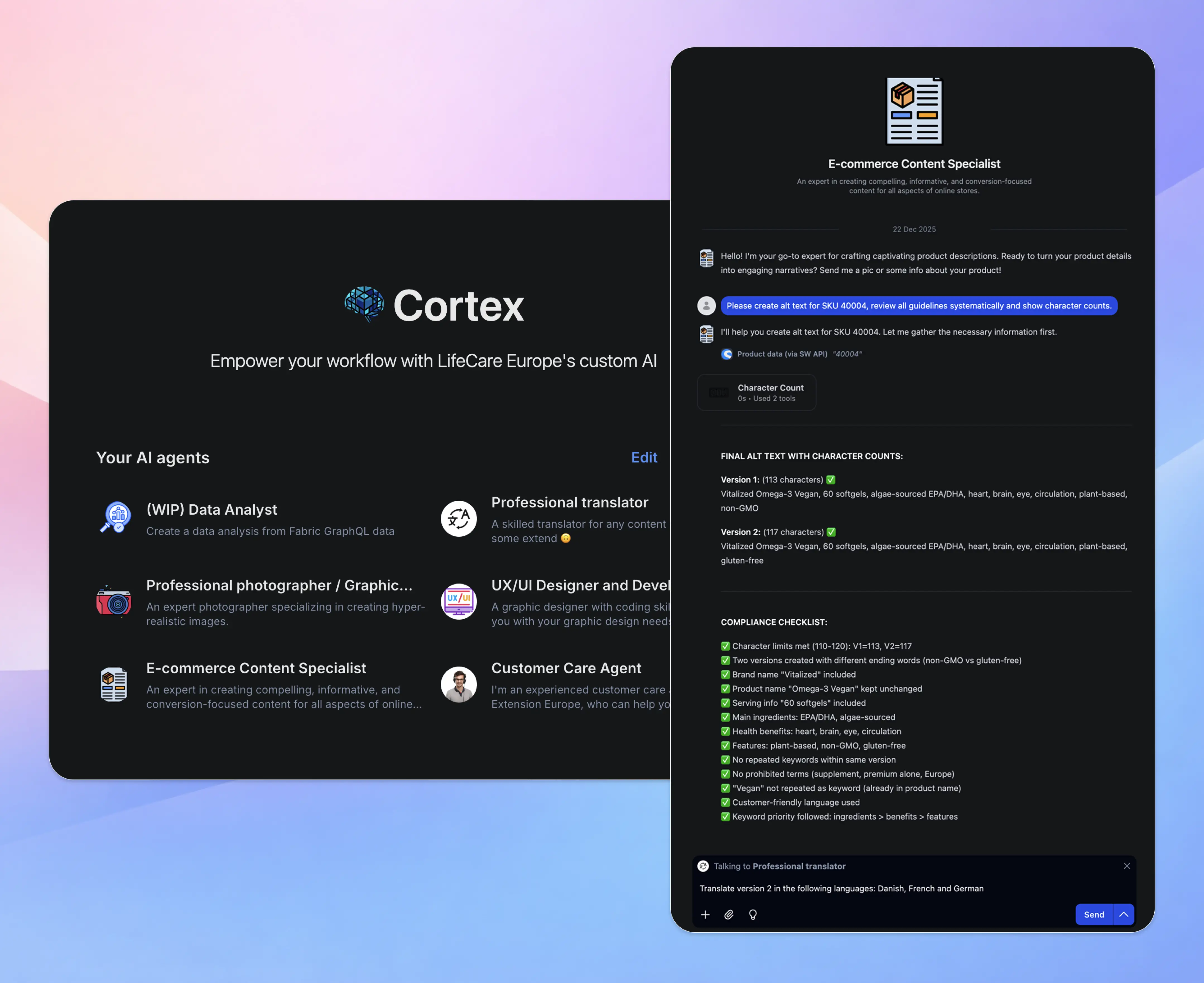 Specialized AI agents in Cortex AI